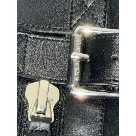 Burberry Black Claredon Shearling Riding Combat Boots Size 9 - Picture 11 of 16